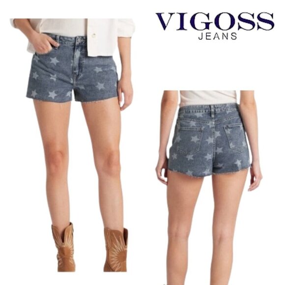 NWT Vigoss® Stars ACE 3" High Rise Denim Shorts | Size 26 - Picture 13 of 15
